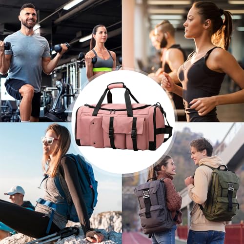 Sac de week-end rose Teksome pour femme avec compartiment chaussures