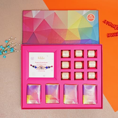 Image of Velvet Fine Chocolates Premium Rakhi Chocolate Box | Handmade Assorted Chocolates for Rakshabandhan | 9 Pcs Gift Hamper| Pack of 1
