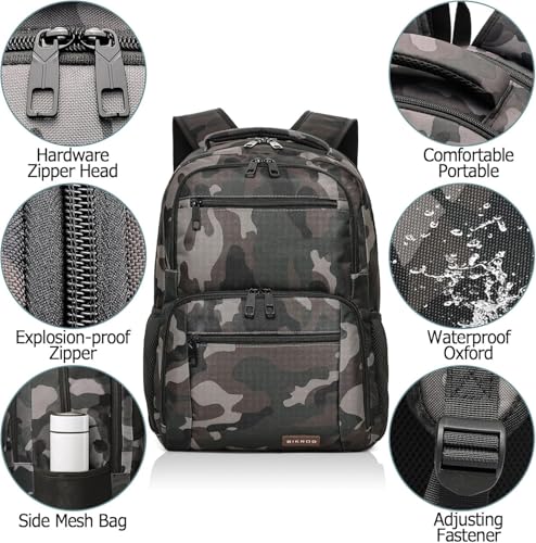 BIKROD Backpack for Boys Men, School Backpack for Teens Girls, Lightweight Casual High School Bookbag, Daily-use Travel Laptop Backpack with USB Charging Port Fits 15.6 Inch Notebook by BIKROD - Used condition - US$23.69