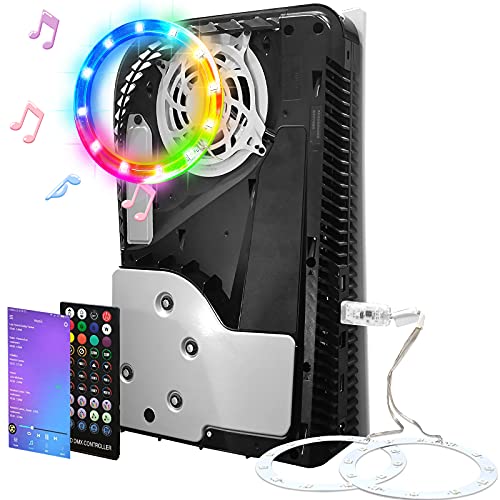 Light Strip for PS5, RGB LED Light for PS5 Console with Music Sync and 8 Colors 400+ Modes, DIY Decoration for PS5 Accessories with 5050 LED Light for PS5 Console with IR Remote USB and APP