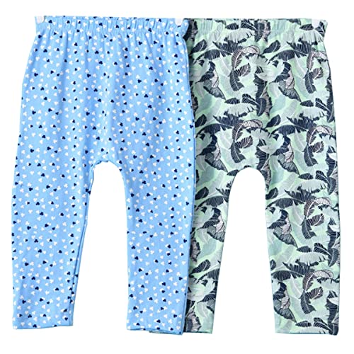 Blueleyu Infant Boys Girls Toddler Little Kids Pack of Cotton Stretch Snug Fitting Long Pant Leggings (2 of Pack, 3T)