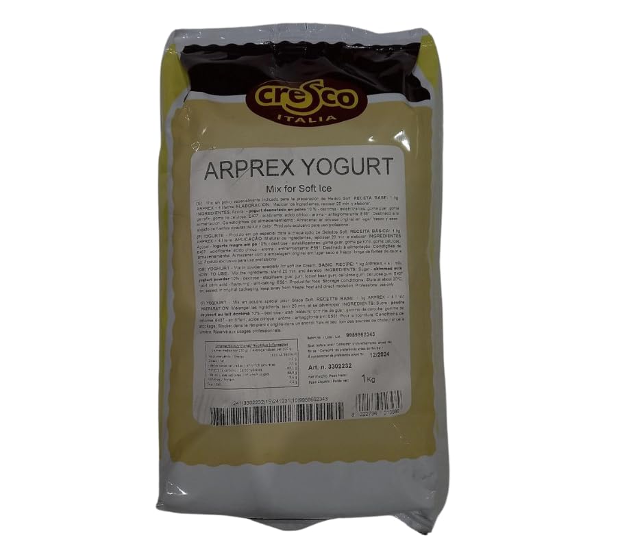 Arprex Yogurt 1 Kg Mix en Polvo Sabor Yogurt para Helado Preparado
