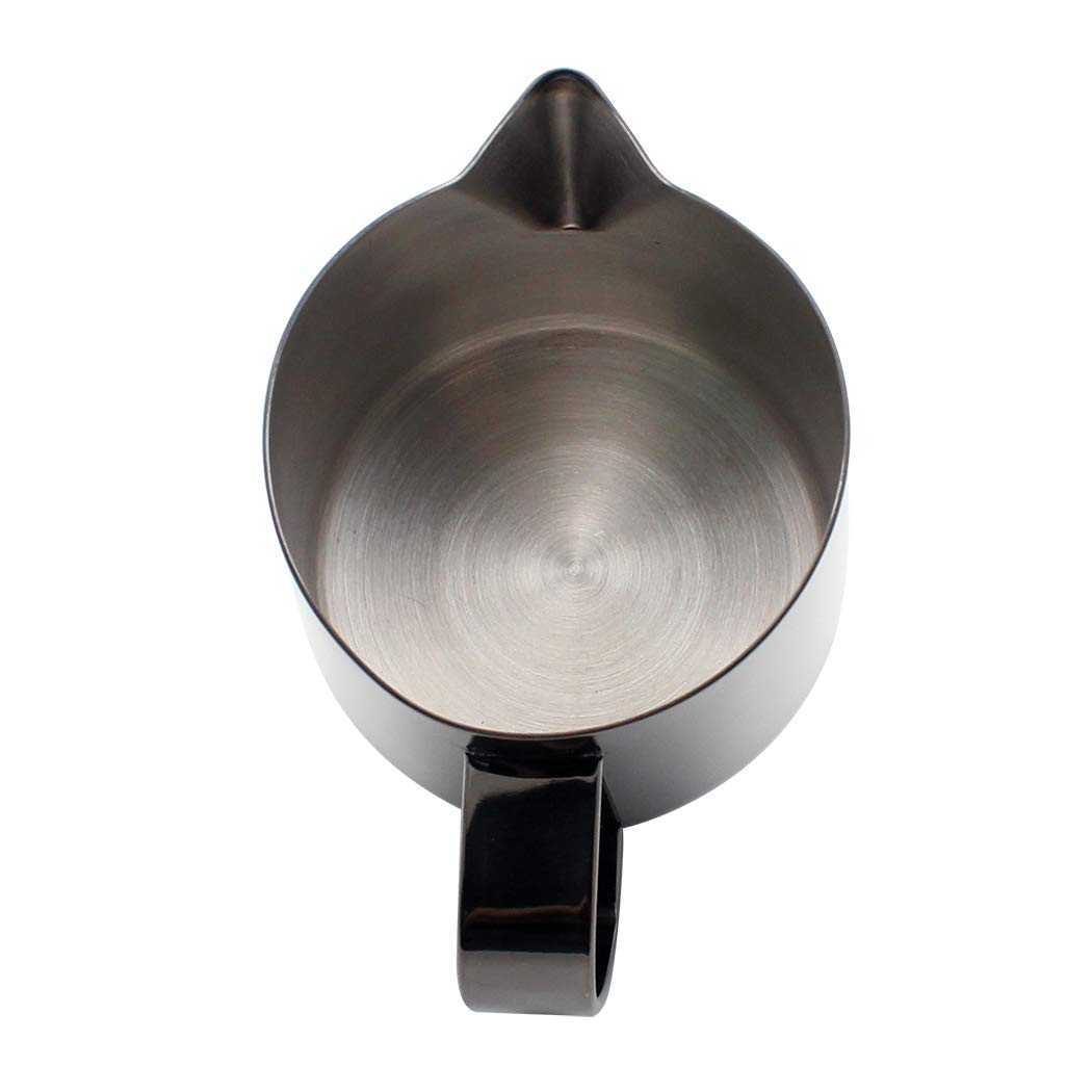 Jarra De Espuma De Leche De Acero Inoxidable Chapada En Titanio Arte Latte Crema Taza De Café Latté Capuchino Negro 350ML