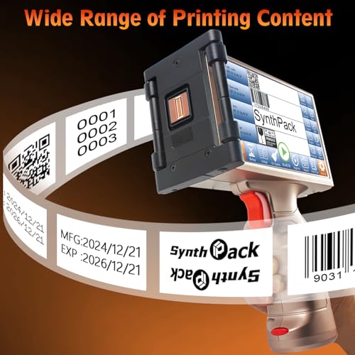 Image of SH1 Handheld Inkjet Printer, 1200 DPI, 6.5 inch Touchscreen, 0.5 inch Print Height | Portable TIJ Printer for QR Codes, Barcodes, Batch Numbers and Logos on Plastic, Carton, Wood, Metal and Glass