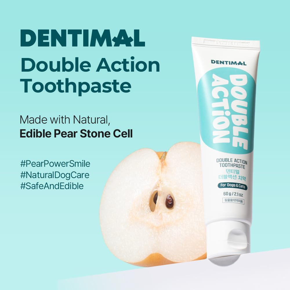 Dentimal Double Action Enzymatic Pet Toothpaste for Dogs & Cats, with Pear Stone Cells to Clean Teeth, Remove Plaque & Tartar, Freshens Breath, Gum Care, Safe for Puppies and Kittens, 2 fl oz - image 2