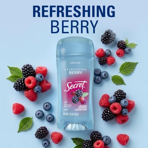 Secret Fresh Antiperspirant Deodorant for Women, 72hr Breathable Sweat & Odor Protection, Instant Freshness & Gentle, PH Balancing Minerals, Clear Gel, Refreshing Berry Scent, 2.6 oz (Pack of 2) - image 8