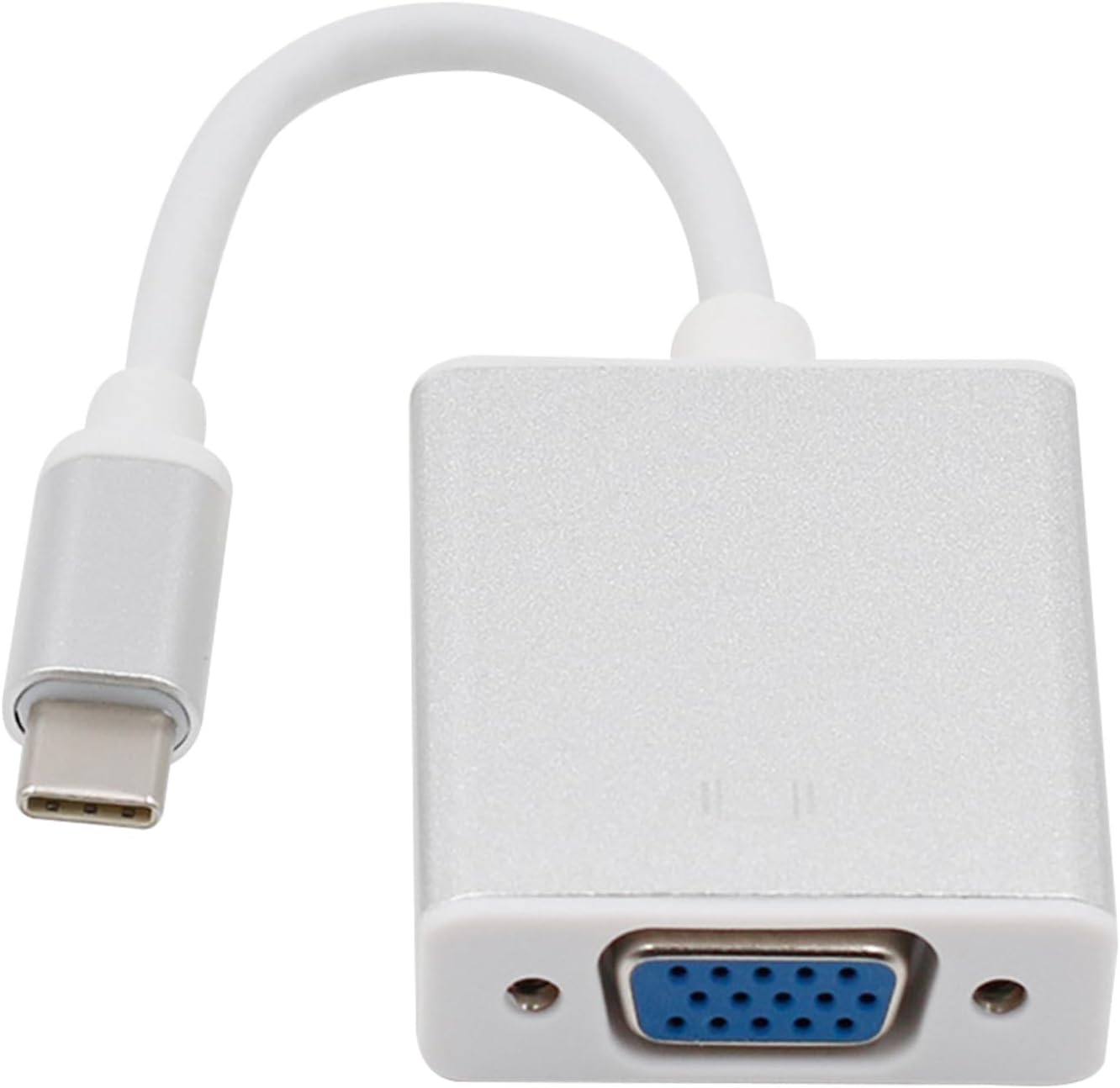 USB-c to Vga Adapter Cable Type-c to Vga Converter for Tv Projector Monitor No Driver Required Silver Color for Stable Signal Transfer