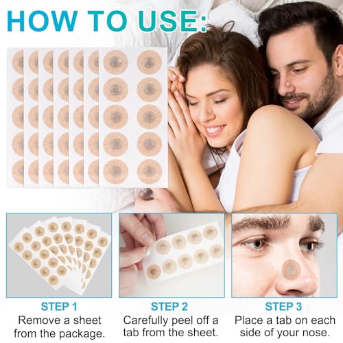 Image of 90 Pcs Nose Strips for Breathing, Nasal Strips for Breathing, Snoring Stopper for Men and Women, Nostril Opener, for Night Use to Reduce Snoring and Improve Breathing During Colds
