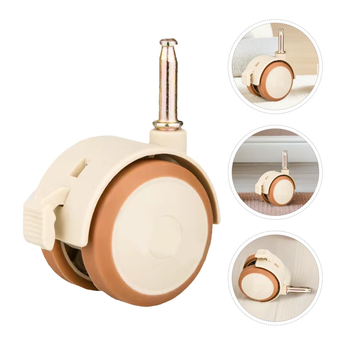 4pcs Ruota Culla Ruota Mobili Ruota Ruota Silenzioso Girevole per Casa Ufficio Uso Freno Gomma Ruote girevoli