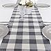 ARKSU Buffalo Plaid Table Runner 12X72inch,Gray and White Check Table Runner for Christmas,Thanksgiving Decor