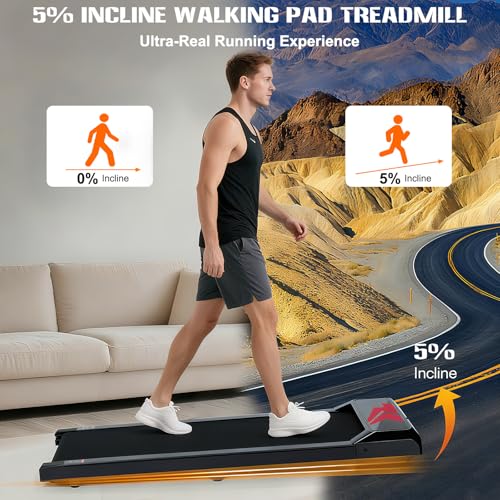 AiQInu 5% Inclinación Cinta De Correr, 2.5 HP Cinta De Andar, con Mando A Distancia, Pantalla Led y Funcionalidad De Aplicación Bluetooth, Walking Pad para Casa Uso DoméStico Y En La Oficina, 2-6 Km - imagen 2