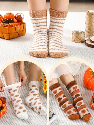 Image of Foaincore 10 Pairs Fuzzy Socks for Women Cozy Fluffy Warm Soft Slipper Socks Thick Winter Gifts for Adult Gifts