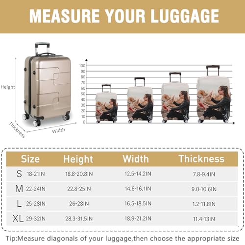 HJX Personalized Luggage Cover - Custom Luggage Covers with Text Photo, Double-Sided Design Customized HD Printing Durable and Scratch-Resistant Perfect Personalized Gift (Style 1)4