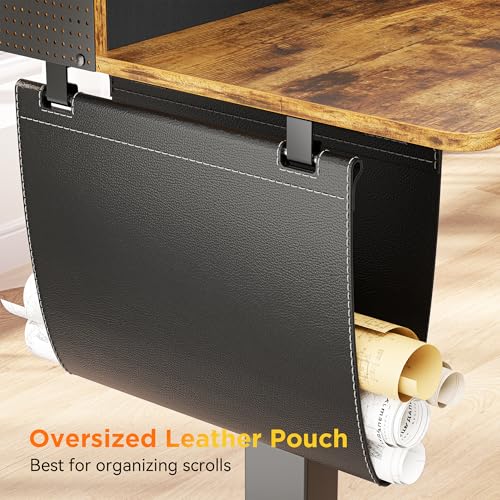 Image of WALKINGDESK 75 Inches Height Adjustable L Shaped Standing Desk with 5 Drawers and Monitor Shelf, Electric Sit to Stand Home Office Computer Table, Ergonomic Corner Gaming Desk, Rustic Brown
