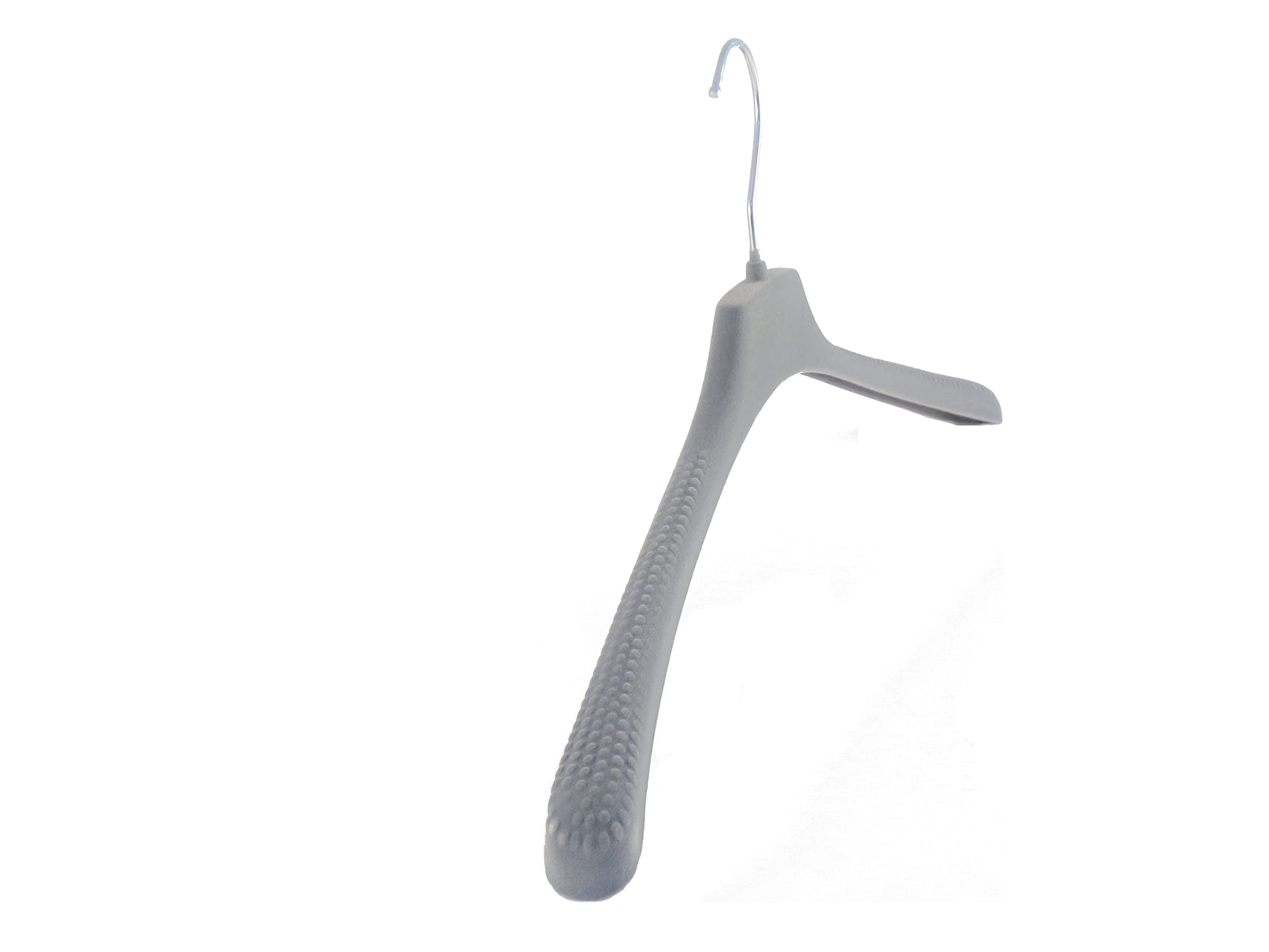 SONDERPOSTEN !!! Samt Kleiderbügel für Oberteile & Blusen, 38 cm, grau, NEU, 15 Stück | NEU