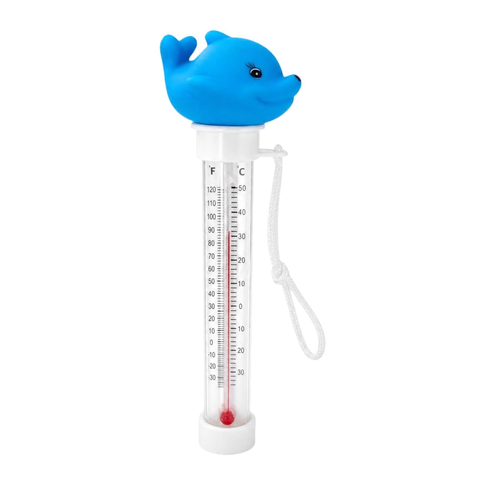 Floating Pool Thermometer Portable Water Thermometer for Pond Spas Hot Tubs 6x19.5cm Dolphin-picture-30