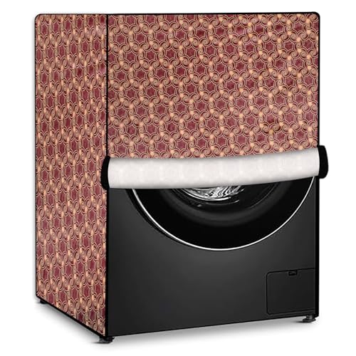 Image of Stylista Washing Machine Cover Compatible for IFB Senator Smart 8 Kg Front-Load Packed Pattern Crushed Berry