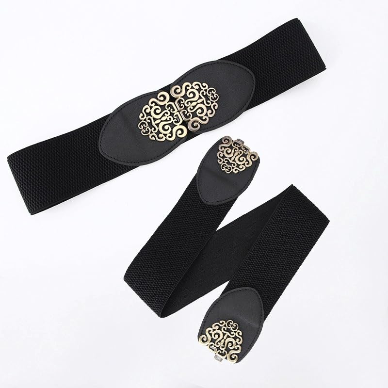 Women's Versatile Belt With Retro Carved Buckle Wide Waist Closure Women's Accessories Decorative Belt2