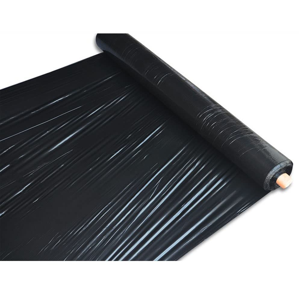 PE-Mulchmattenstoff, 2,5 Kg / 5,5 Kg Landwirtschaftliche Schwarze Mulchfolie Gewächshauspflanzung Schwarzer Kunststofffolie (Color : 5.5kg 0.8x610m)