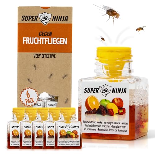 Super Ninja Fruchtfliegenfalle für Innenbereich – 6er-Pack,...