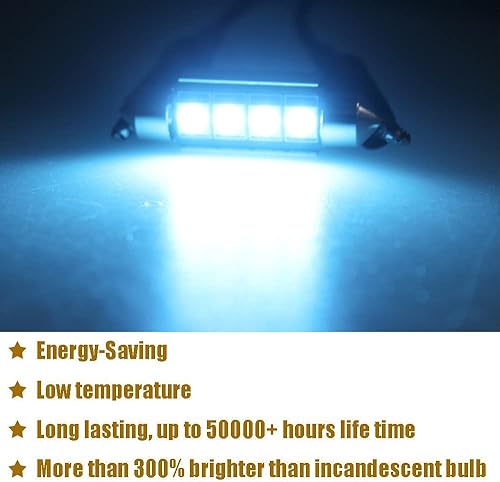 Miniatura 6 de Bombillas LED Festoon de 9-30 V extremadamente brillantes 211-2 212-2 578 sin errores, 1.61 pulgadas y 1.614 in para luces de cúpula de mapa