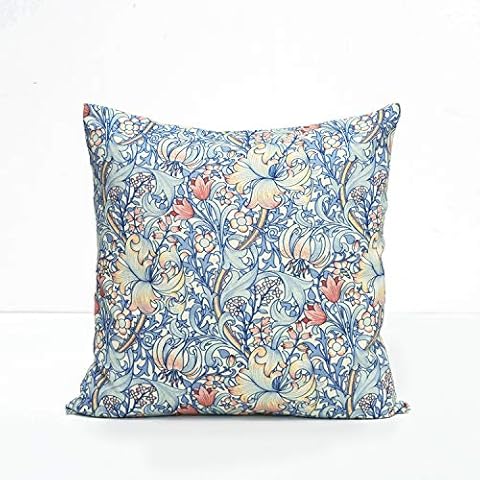 VLiving William Morris Pillow Cover with Blue Floral Pattern (Blue, 18 X 18). Cover