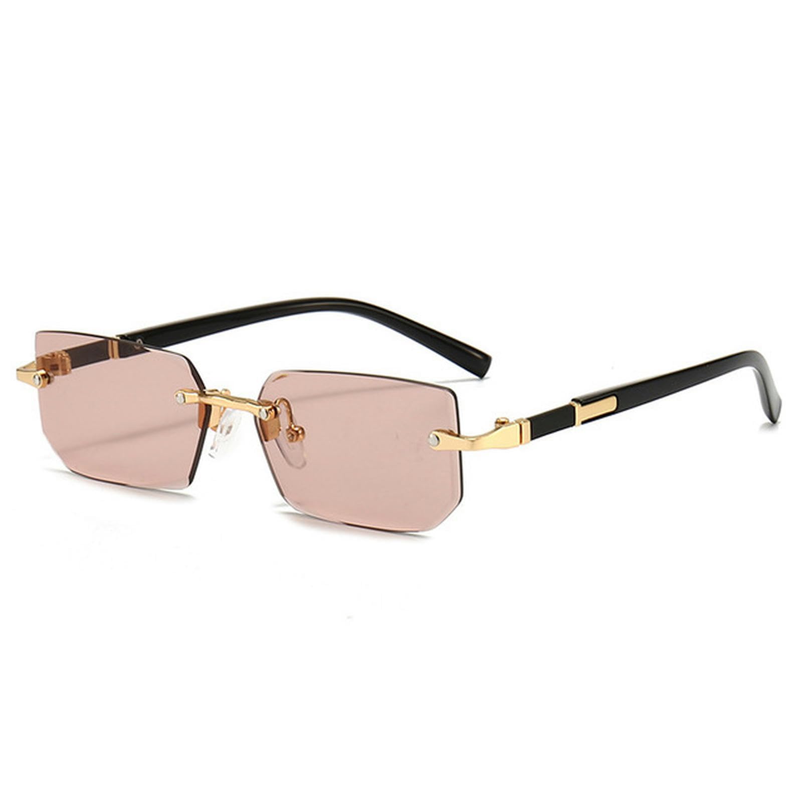 NOGRAX Okulary przeciwsłoneczne Rimless Prostokąt Moda Popularne Kobiety Mężczyźni Odcienie Małe kwadratowe Okulary przeciwsłoneczne