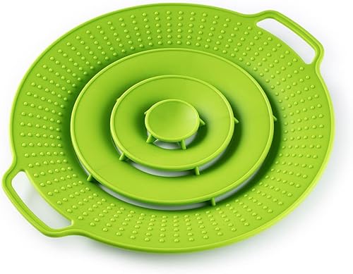 Tapa de tapón para ollas y sartenes, cubierta de silicona gruesa para hervir sobre derrames, cubierta de tapa de tapón de grado alimenticio de la