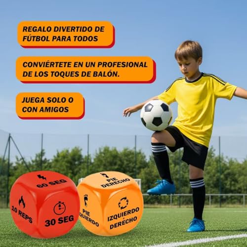 Dados de Fútbol Entrenamiento (2 uds) | Juegos Deportivos Infantiles | Entrenamiento Técnico para Peques | Juguetes de Deporte | Regalos para Jóvenes de 8 a 12 Años | Juego de Habilidades - imagen 2
