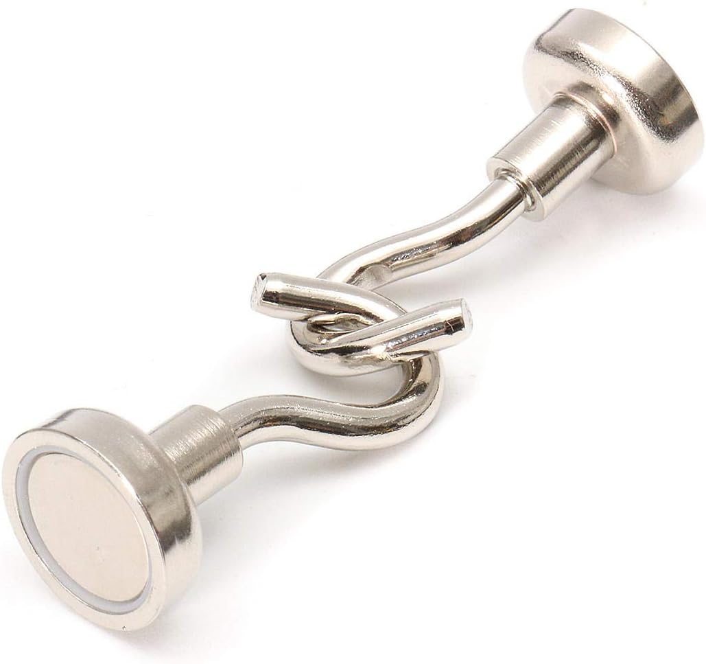 10Pcs D20 20mm Ferrite Magnetic Hooks N52 Neodymium Hold 12kg Strong Magnet