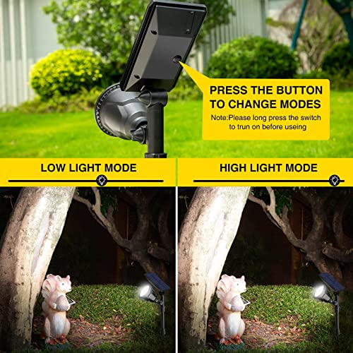 Roshwey Solar Spot Lights Outdoor, 600Lm Solar Flood Lights Waterproof Solar Spotlight For Driveway Backyard Patio Landscape Deck Garage (Cool White, 2 Pack) #TOP4