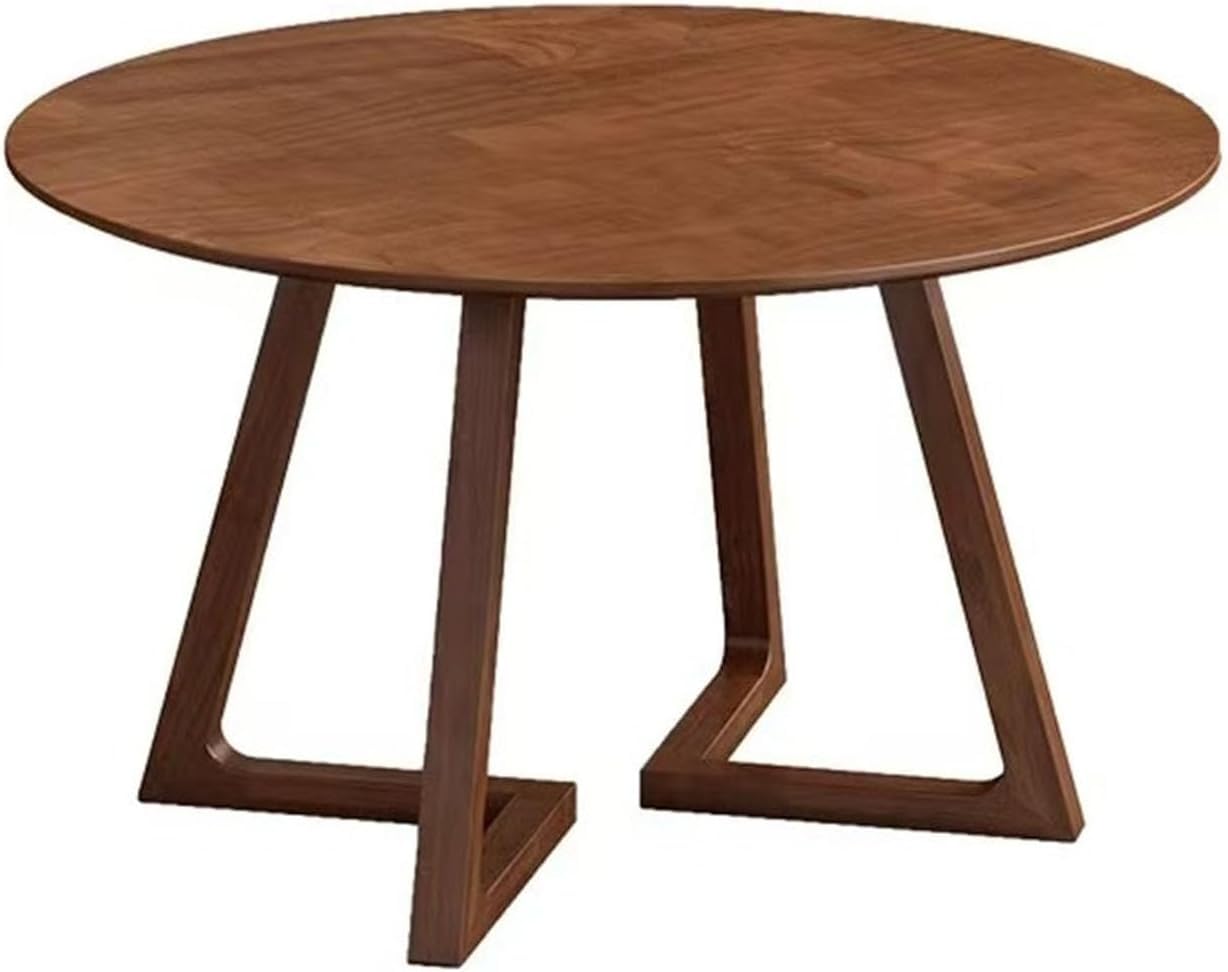Table ronde bois massif vintage minimaliste pour salon chaleureux