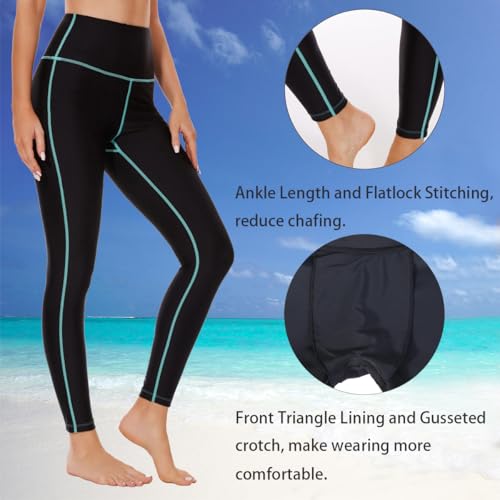 Image of Ubestyle UPF 50+ High Waist Women's Swim Pants Swim Leggings Swimming Tights Rash Guard Pants Sun Protective
