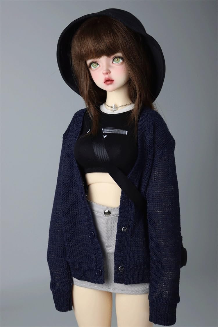 1/3 Scale BJD Doll Clothes Hoodie Sweater Knitted Coat for 60 cm Dolls Clothes Accessories (Doll Not Included)(Blue)