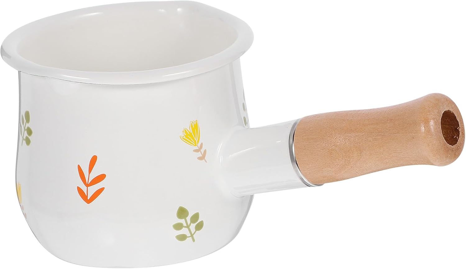 Mini Enamel Milk Pot Nonstick Saucepan Heat-resistant Small Cooking Pot with Handle for Kitchen Milk Heating and Sauce Preparation