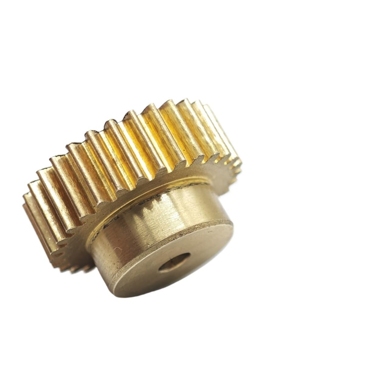 Gear, Brass Spur Pinion Gear 0.5 Module 52 Teeth Straight with M3 Screw 1.98-12.7mm Bore(6.35mm BORE)