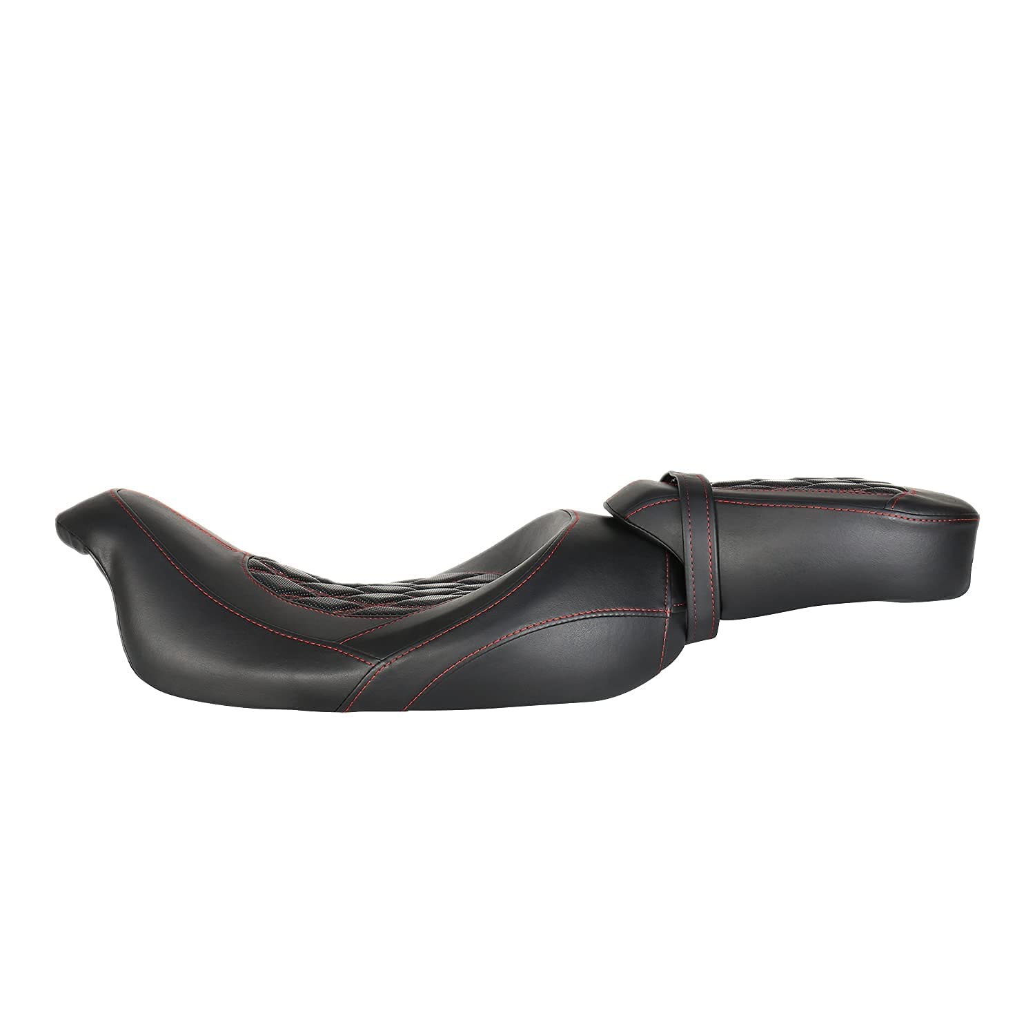 Low-Profile Seats Rider Passenger Pillion Leather Seat for Harley 2009 ...