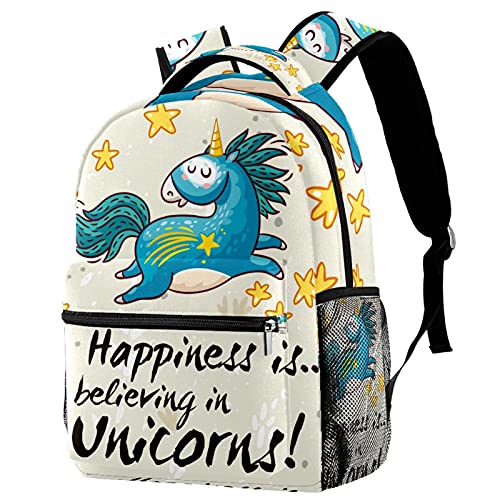 Sac à dos d'écolier licorne rose protège ordinateur portable 35,6 cm