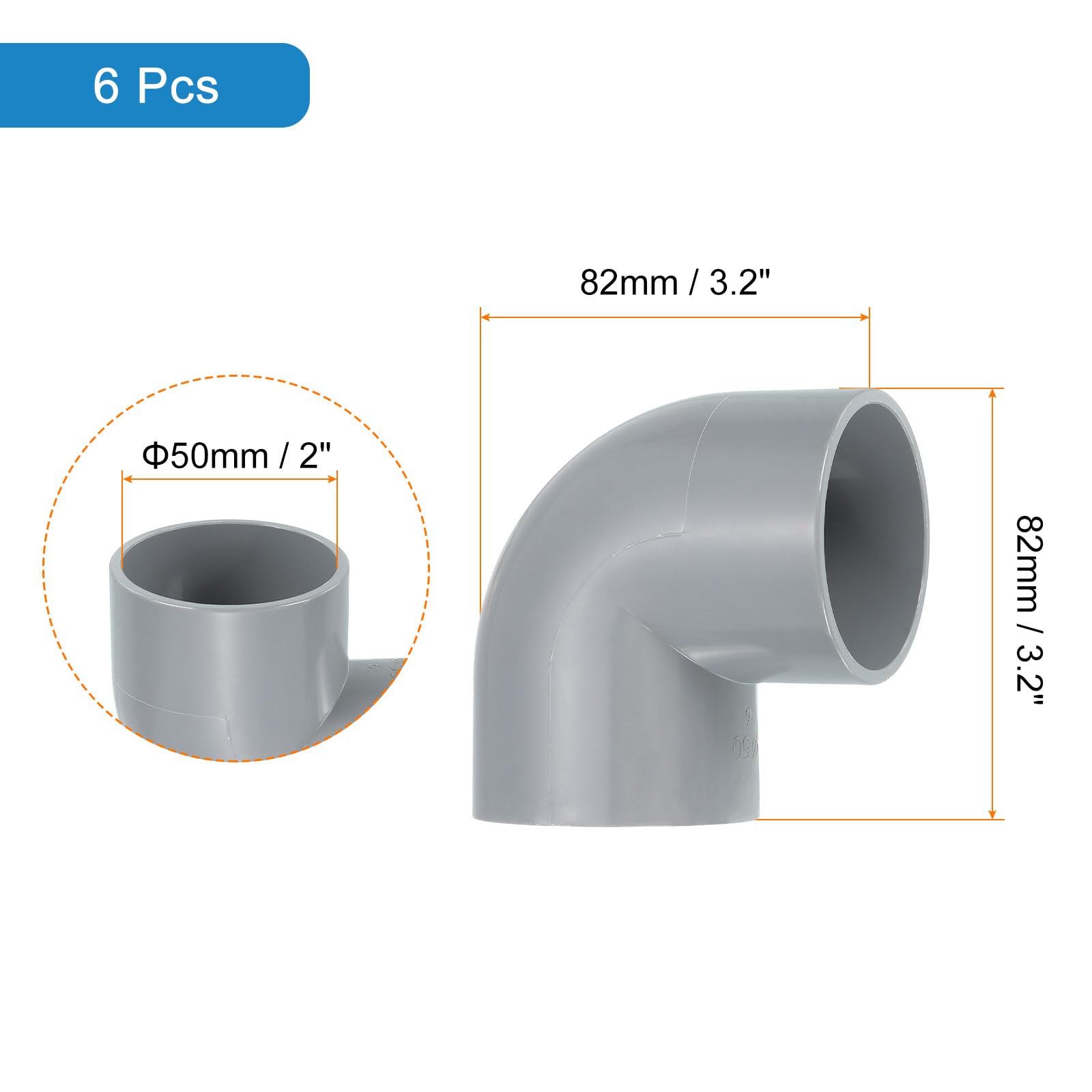 QUARKZMAN 2 Stück PVC Reduzierverbinder – 50mm A Produktbild-Vorschau 4