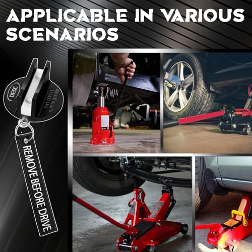 Image of DEDC Universal Pinch Weld Jack Pad 2 Pcs Black, Magnetic Aluminum Jacking Puck Frame Rail Protecotr with 2 Reminder Streamers, Garage Accessories for Mechanics