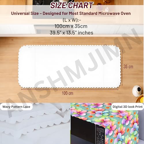 Image of Printed Microwave Oven Cover | Dustproof Waterproof Non-Slip Fabric Cover | Kitchen Decorative Appliance Protector | Kitchen Appliance Cover. (Spy Flower)