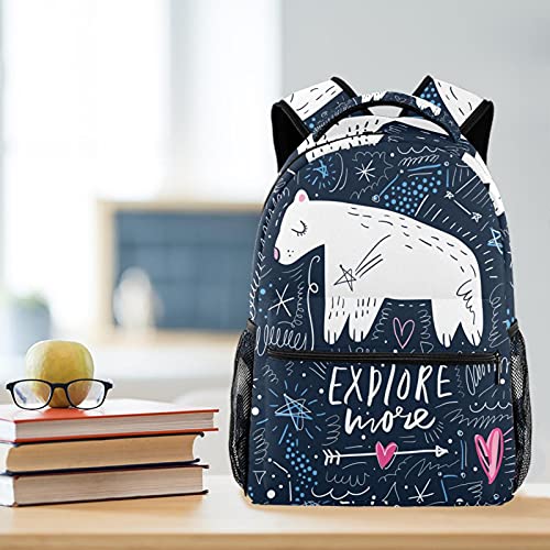 Sac à dos éléphant bleu multicolore grand compartiment mixte - 6