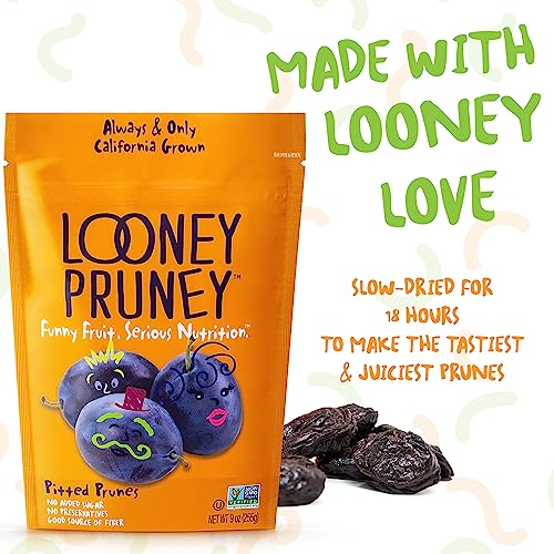 Image of Looney Pruney Pitted Dried Prunes for the Entire Family | Always California-Grown | Kosher | No Added Sugar & No Preservatives (6 pack)