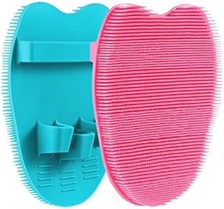 HieerBus Silicone Body Scrubber Brush,Bath Exfoliating Loofah Washing Sponge in Shower for All Kinds of Skins-Easy to Use and Clean,Well Lather and Quickly Dry (Type3-Black)