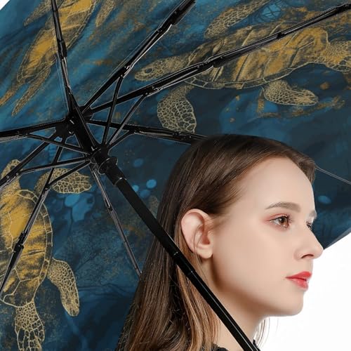Parapluie pliant automatique Sea Turtle ACEPrints robuste et compact - 4