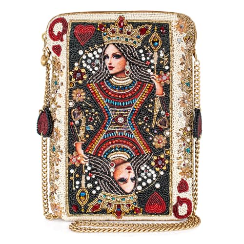 Mary Frances The Queen Beaded Mini Crossbody Bag Novelty Evening Clutch Purse, Multicolor