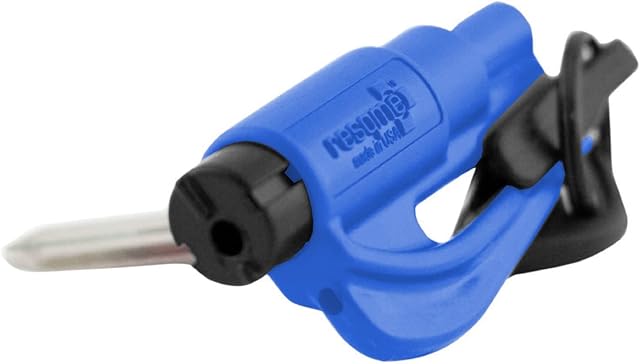 ResQme Keyring rescue tool Seatbelt cutter and glass breaker (Blue)