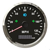 Vista 14 de ELING Medidor de velocidad automático universal 0-200 MPH GPS Velocímetro ajustable odómetro alarma de sobrevelocidad 85MM 12V 24V