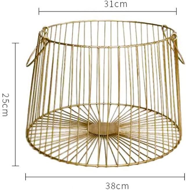 Cast Iron Metal Storage Basket Home Hotel Bathroom Dirty Clothes Laundry Basket Toy Sundries Basket (D As shown) image 3