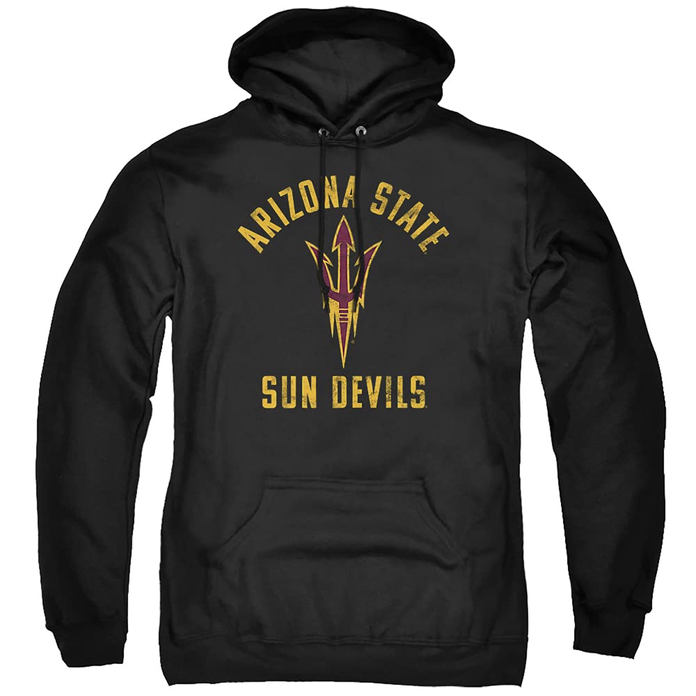 ASU Sun Devils Arizona State Official Sun Devils Logo Unisex Adult Pull-Over Hoodie,Black, 2X-Large